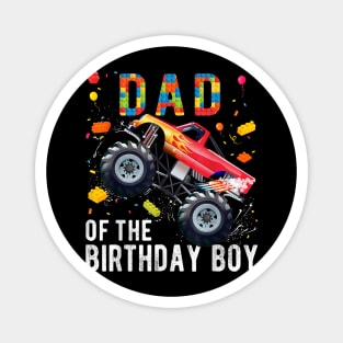 Dad Birthday Boy Building Blocks Monster Truck Magnet